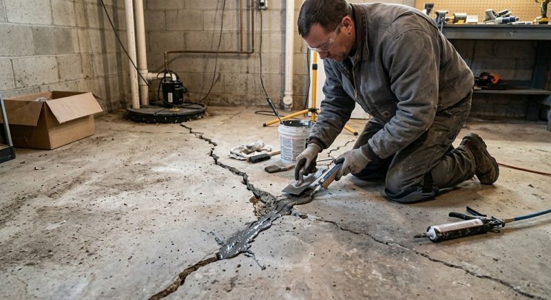 Cracked Basement Floor Repair in King Of Prussia, PA