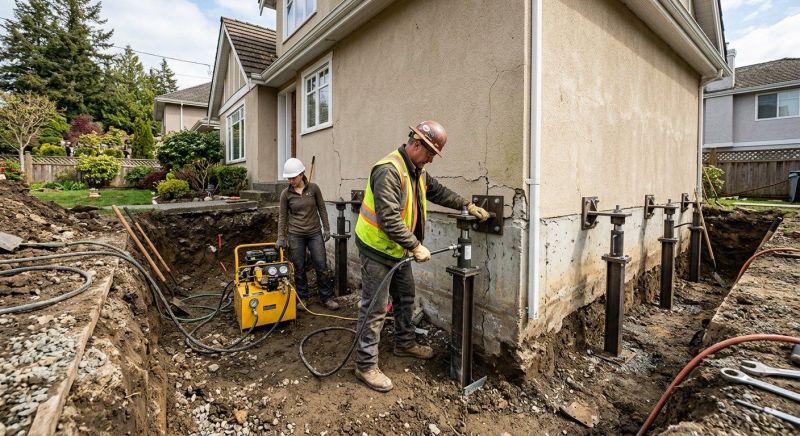 Sinking Foundation Repair in Bensalem, PA
