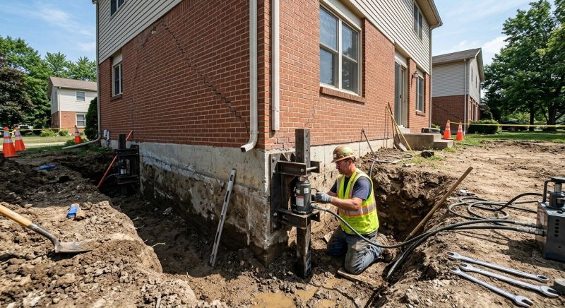 Sinking Foundation Repair in Broomall, PA