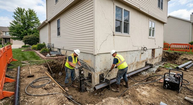 Sinking Foundation Repair in Chester County, PA