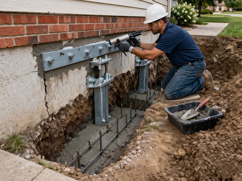 Sinking Foundation Repair in Downingtown, PA