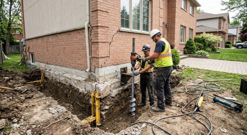 Sinking Foundation Repair in Huntingdon Valley, PA