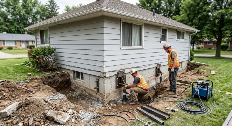 Sinking Foundation Repair in Malvern, PA